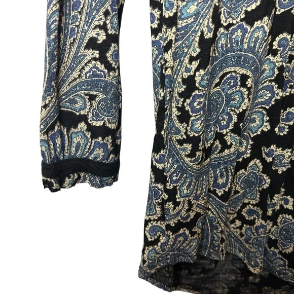 Lucky Brand shirt paisley print v-neck blue black size xs - Picture 4 of 10